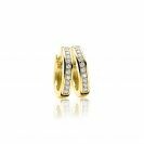 17mm ZINZI Gold Plated Sterling Silver Hoop Earrings White Zirconias 17x3mm ZIO186Y