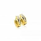 12mm ZINZI Gold Plated Sterling Silver Hoop Earrings White Zirconias 12x3mm ZIO187Y
