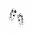 12mm ZINZI Sterling Silver Earrings Crossover White 12x3mm ZIO2039
