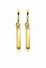 26mm ZINZI Gold Plated Sterling Silver Stud Earrings Bar ZIO2099G