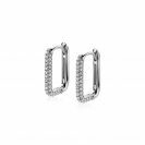 15mm ZINZI Sterling Silver Hoop Earrings Rectangular White Zirconias 15x2mm ZIO2221Z