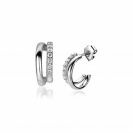 15mm ZINZI Sterling Silver Multi-look Earrings White Zirconias ZIO2254Z