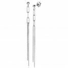 85mm ZINZI Sterling Silver Earrings Double Chain and Paperclip Chain ZIO2262