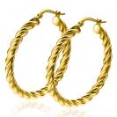 37mm ZINZI Gold Plated Sterling Silver Hoop Earrings with Twisted Tube width 4mm ZIO2282G