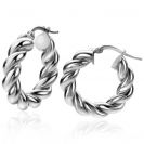 27mm ZINZI Sterling Silver Hoop Earrings with Twisted Tube width 6mm ZIO2283