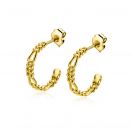 17mm ZINZI Gold Plated Sterling Silver Earrings with Figaro Chain 17x3mm ZIO2291G