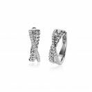 18mm ZINZI Sterling Silver Hoop Earrings Crossover White Zirconias and Curb Chain 18x6mm ZIO2326
