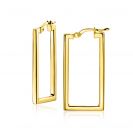 30mm ZINZI Gold Plated Sterling Silver Trendy Hoop Earrings Rectangular Shape width tube 2mm ZIO2337G