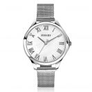 ZINZI Watch JULIA 34mm White Mother-of-Pearl Dial Roman Figures Stainless Steel Case and Mesh Strap ZIW1117M