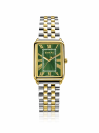 ZINZI Elegance Watch Green Dial and Rectangular Case Stainless Steel bicolor Chain Strap 28mm  ZIW1935