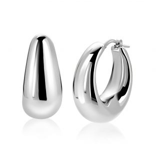 ZINZI zlv. oorringen ovaal aflopend 31x14mm