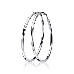 35mm ZINZI Sterling Silver Hoop Earrings 35x2mm ZIO435