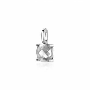 ZINZI Sterling Silver Pendant Square White ZIH2073