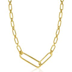 ZINZI 14K Gold Chain Necklace 2 Larger Oval Chains 45cm ZGC354