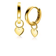 ZINZI 14K Gold Earrings Pendants Heart 5,5mm ZGCH389 (excl. hoop earrings)