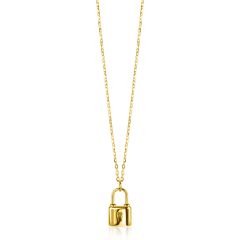 ZINZI Gold 14 krt gouden ketting 45cm met gouden slotje 14mm ZGC343