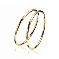 35mm ZINZI Gold Plated Sterling Silver Hoop Earrings 35x2mm ZIO435G