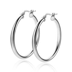 ZINZI Sterling Silver EarRings 36x3mm Round
