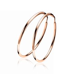 35mm ZINZI Rose Gold Plated Sterling Silver Hoop Earrings 35x2mm ZIO435R