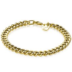 ZINZI Gold Plated Sterling Silver Curb Chain Bracelet 19cm ZIA1056G