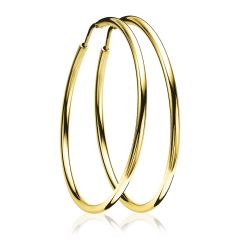 45mm ZINZI Gold Plated Sterling Silver Hoop Earrings 45x2mm ZIO436G