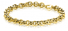 ZINZI 14K Gold Bracelet with Rolo Chains 6,5mm width ZGA299