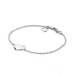 ZINZI Sterling Sterling Silver Bracelet with Heart 10mm for Engraving 17-20cm ZIA2346