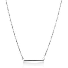 Zinzi zilveren ketting 45cm met glanzend plaatje om te graveren ZIC2344
