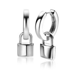 13mm ZINZI Sterling Silver Earrings Pendants Trendy Lock ZICH2353 (excl. hoop earrings)