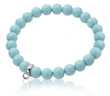 ZINZI Stretch Bracelet One-size Turquoise Pearls for Charms CH-A20T