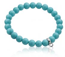 ZINZI Stretch Bracelet One-size Turquoise Pearls for Charms CH-A20DT