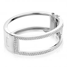 Mart Visser by ZINZI zilveren bangle armband glad wit 22mm MVA14