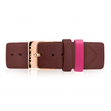 ZINZI Retro leren horlogeband paars roségoudkleurige stalen sluiting 18mm RETBAND16