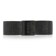 Zinzi Retro zwarte stalen mesh horlogeband 18mm RETBAND14