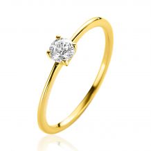 ZINZI 14K Gold Ring Square White Zirconia 4mm ZGR385