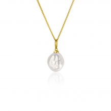 ZINZI 14K Gold Pendant White Pearl 10mm ZGH405 (excl. necklace)