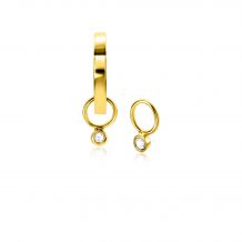ZINZI Gold 14 krt gouden oorbedels bezet met een kleine ronde zirconia 2,5mm ZGCH420