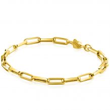 ZINZI 14K Gold Bracelet Trendy Paperclip Chains 4mm width 19cm ZGA347