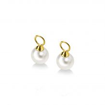 ZINZI Gold 14 karaat gouden oorbedels parel wit 8mm ZGCH144
