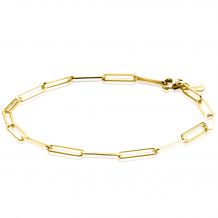 ZINZI 14K Gold Bracelet Trendy Paperclip Chains 3mm width 19cm ZGA386