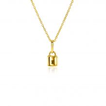 ZINZI 14K Gold Pendant Trendy Lock 5mm ZGH419 (excl. necklace)