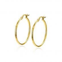 ZINZI 14K Gold Hoop Earrings Round Tube 23 x 1,5mm ZGO260