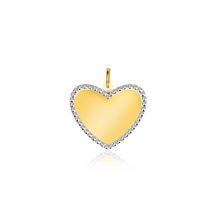 15mm ZINZI 14K Gold Pendant Shiny Heart with White Gold Pearls ZGH364-15 (excl. necklace)