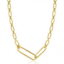 ZINZI 14K Gold Chain Necklace 2 Larger Oval Chains 45cm ZGC354