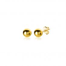 3mm ZINZI 14K Gold Bead Stud Earrings ZGO393