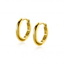 12,5mm ZINZI 14K Gold Hoop Earrings Small Round Tube 1,8mm width ZGO433