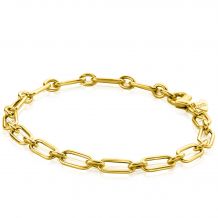 ZINZI 14K Gold Bracelet Fantasy Chains 5mm width 19cm ZGA354