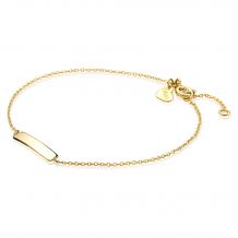 ZINZI Gold 14 karaat gouden armband plaatje glad ZGA176