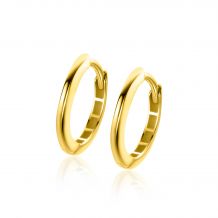 14,5mm ZINZI 14K Gold Hoop Earrings Small Round Tube 1,9mm width ZGO434