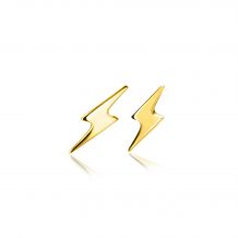 10mm ZINZI 14K Gold Stud Earrings Lightning Bolt ZGO402